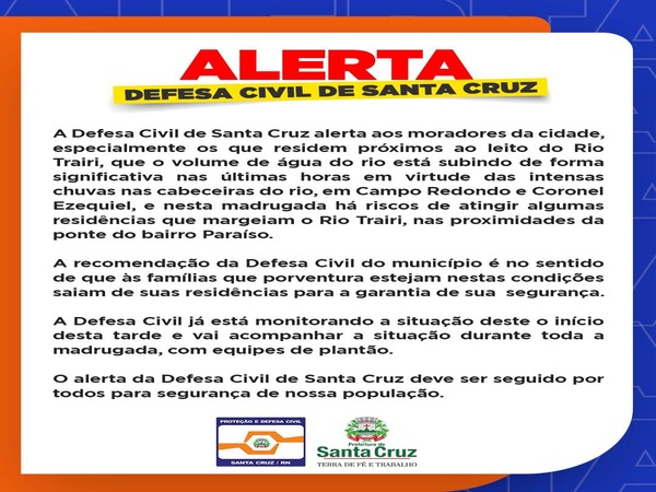 ALERTA DEFESA CIVIL DE SANTA CRUZ