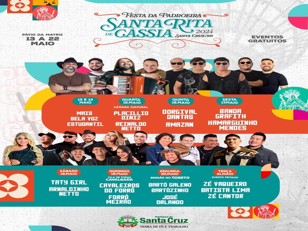 VEM VIVER A MAIOR FESTA DE SANTA RITA DE CÁSSIA DE TODOS OA TEMPOS!